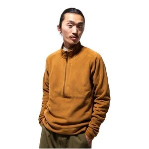 Salomon Fleece Sweater Men’s Size Large Tan Camel Essential Half-Zip Microfleece